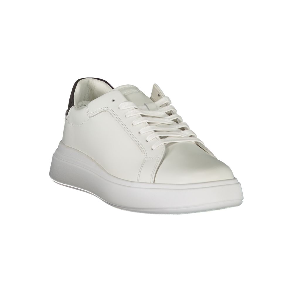 Calvin Klein Zapatillas de cuero blancas para hombre