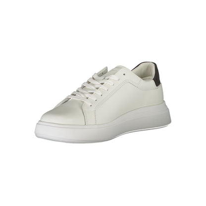 Calvin Klein Zapatillas de cuero blancas para hombre