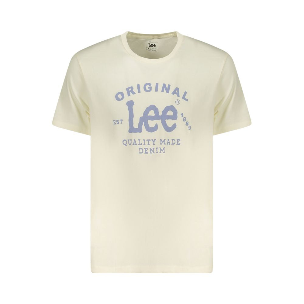 Camiseta de algodón beige Lee para hombre