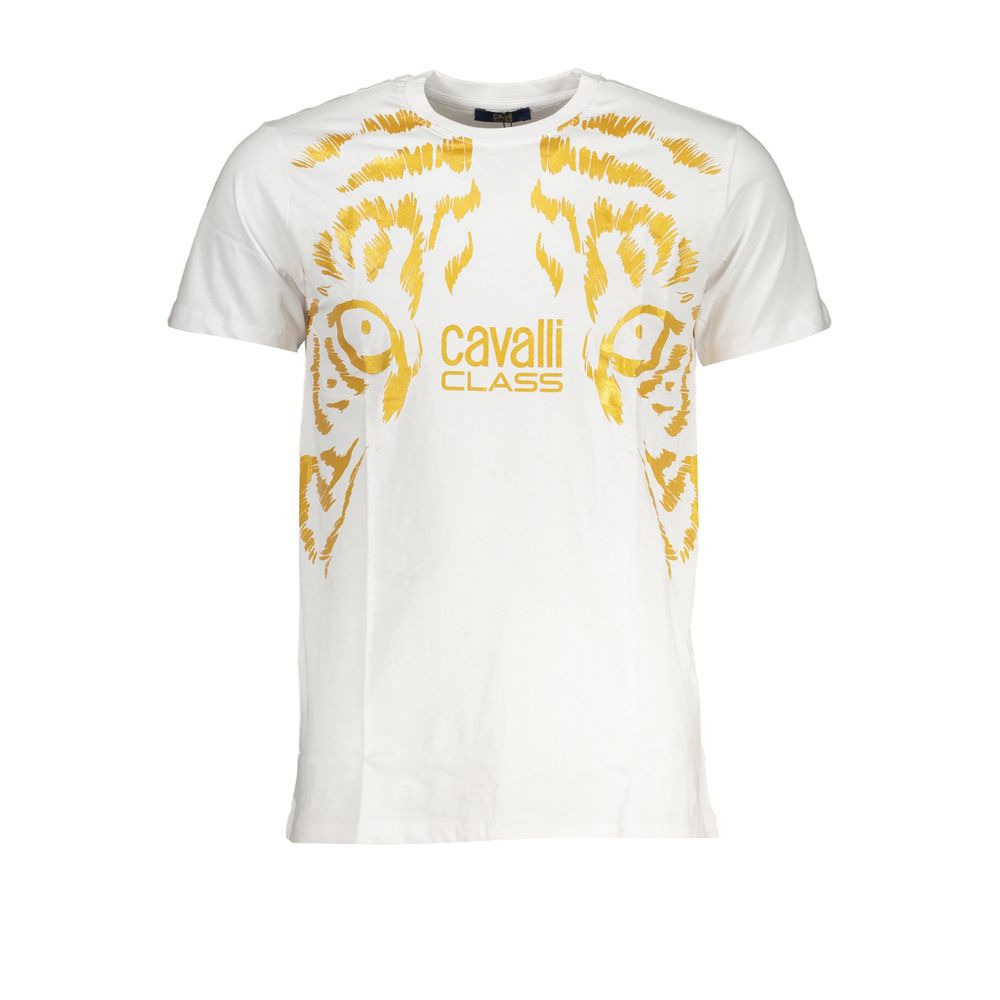 Camiseta de Algodón Blanca para Hombre Cavalli Class
