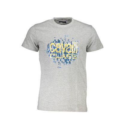 Cavalli Class Camiseta de Hombre de Algodón Grigio
