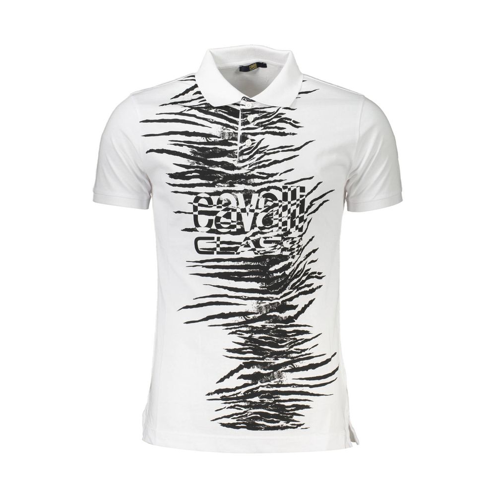Polo de algodón blanco Cavalli Class para hombre