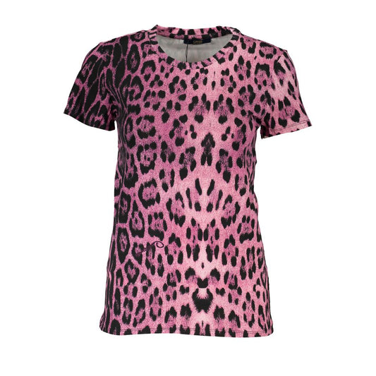 Cavalli Class Camiseta rosa de algodón para mujer
