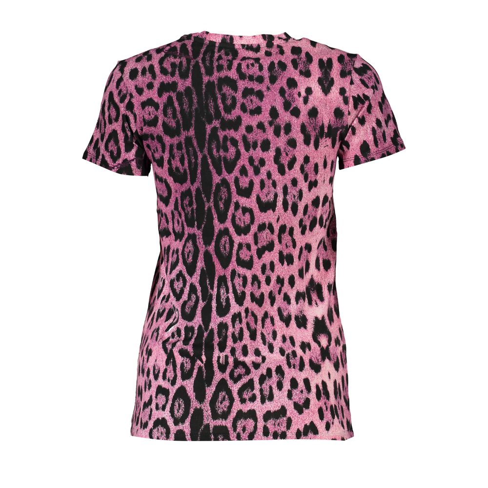 Cavalli Class Camiseta rosa de algodón para mujer