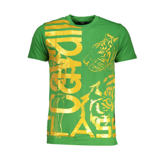 Camiseta de algodón verde para hombre Cavalli Class