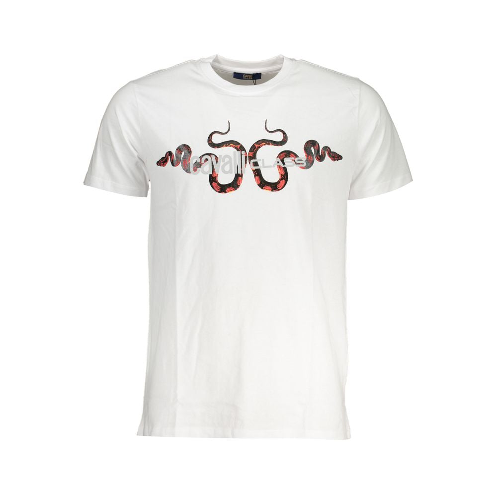 Camiseta de algodón blanco Cavalli Class para hombre