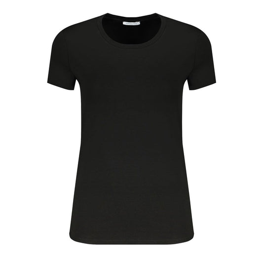 Patrizia Pepe Camiseta Negra de Algodón Orgánico para Mujer