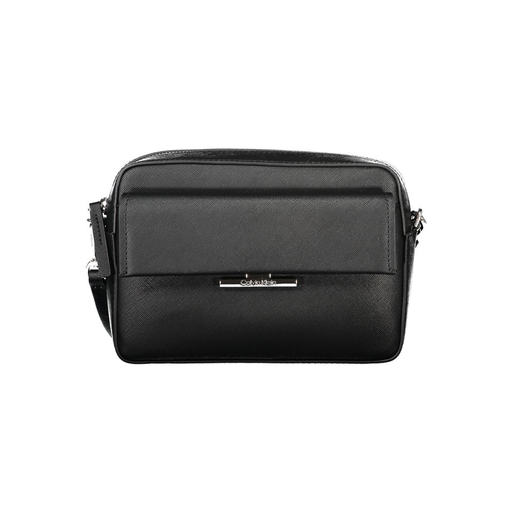 Bolso de hombro de poliuretano negro Calvin Klein para mujer
