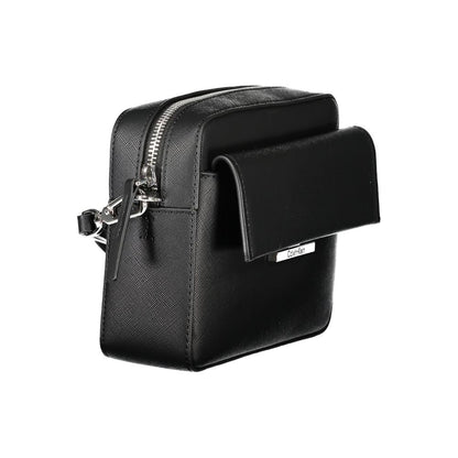 Bolso de hombro de poliuretano negro Calvin Klein para mujer