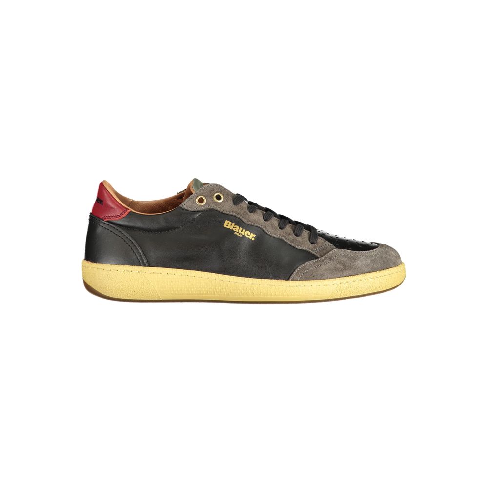Zapatillas Blauer de cuero negro para hombre