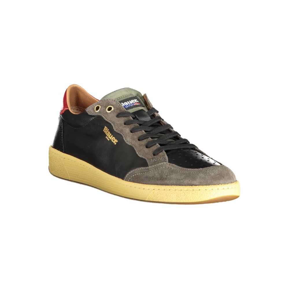 Zapatillas Blauer de cuero negro para hombre