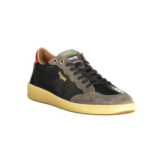 Zapatillas Blauer de cuero negro para hombre