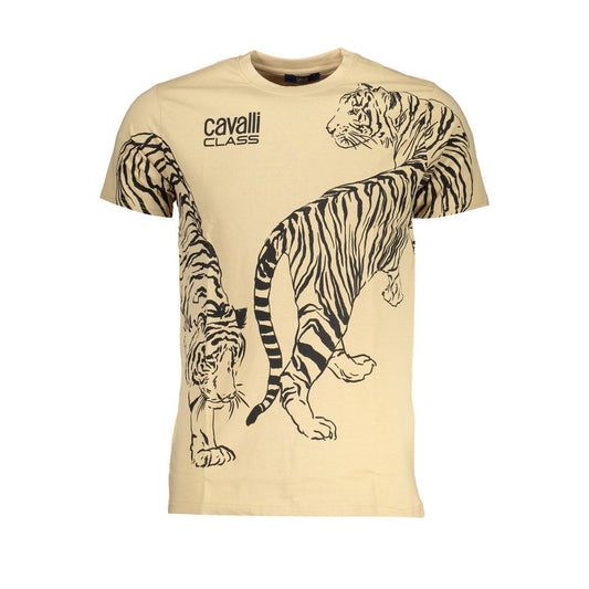 Cavalli Class Camiseta de Hombre de Algodón Beige