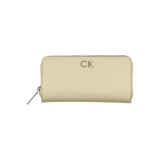 Portefeuille Calvin Klein pour femme en polyuréthane beige