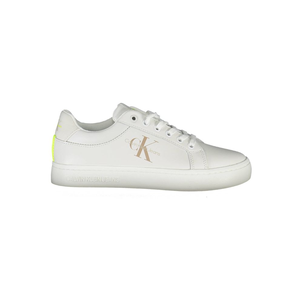 Zapatillas deportivas de cuero blanco Calvin Klein para mujer