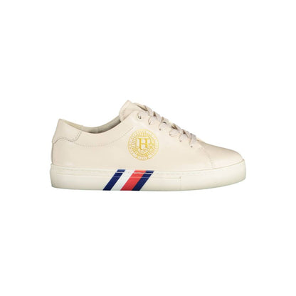 Zapatillas deportivas Tommy Hilfiger de cuero beige para mujer