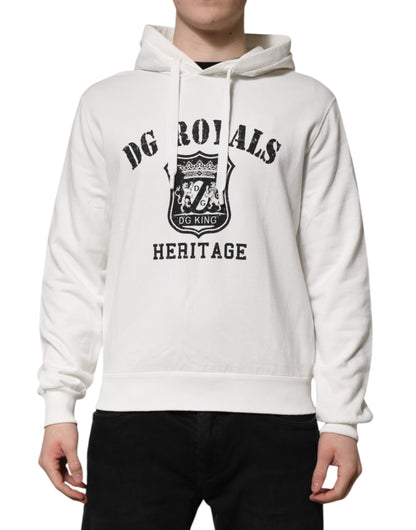 Sudadera con capucha Dolce & Gabbana de algodón blanco con estampado DG ROYAL