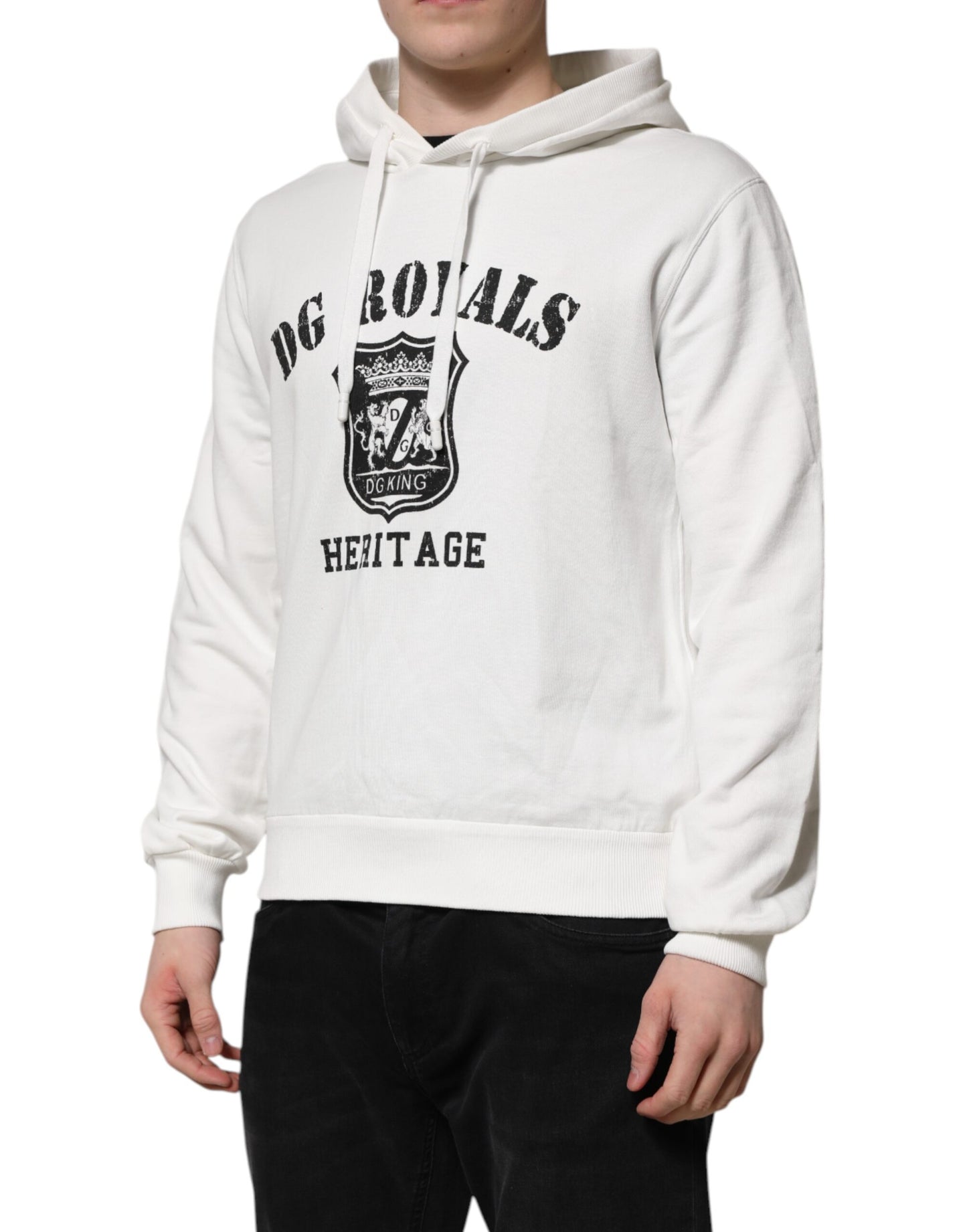 Sudadera con capucha Dolce & Gabbana de algodón blanco con estampado DG ROYAL
