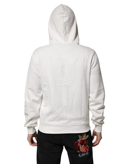 Sudadera con capucha Dolce & Gabbana de algodón blanco con estampado DG ROYAL