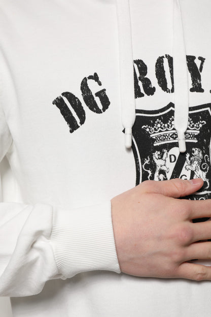 Sudadera con capucha Dolce & Gabbana de algodón blanco con estampado DG ROYAL