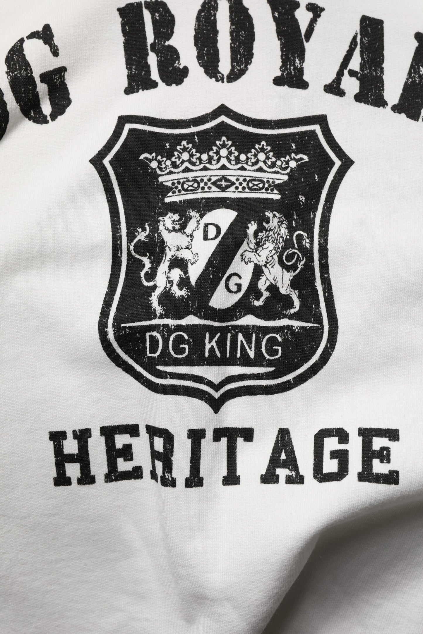 Sudadera con capucha Dolce & Gabbana de algodón blanco con estampado DG ROYAL