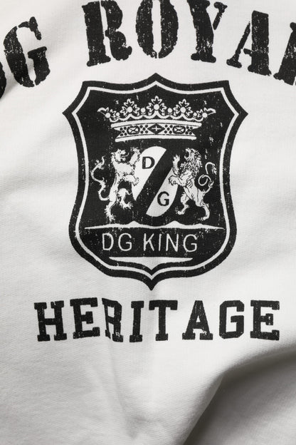 Sudadera con capucha Dolce & Gabbana de algodón blanco con estampado DG ROYAL