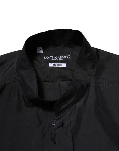 Camisa de vestir formal Dolce & Gabbana MARTINI de seda azul oscuro para hombre