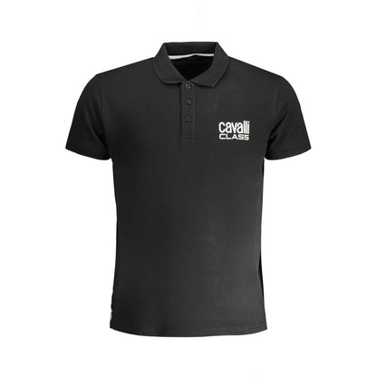 Polo para hombre Cavalli Class de algodón negro