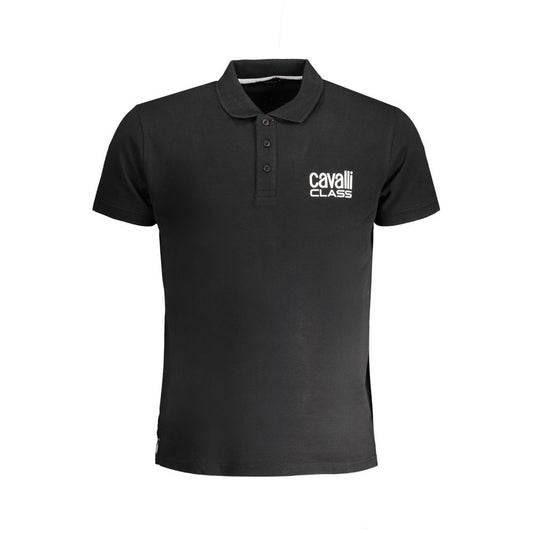 Polo para hombre Cavalli Class de algodón negro
