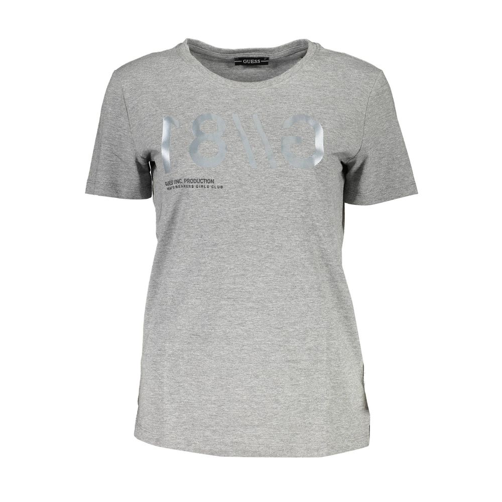 Camiseta de algodón gris Guess Jeans para mujer