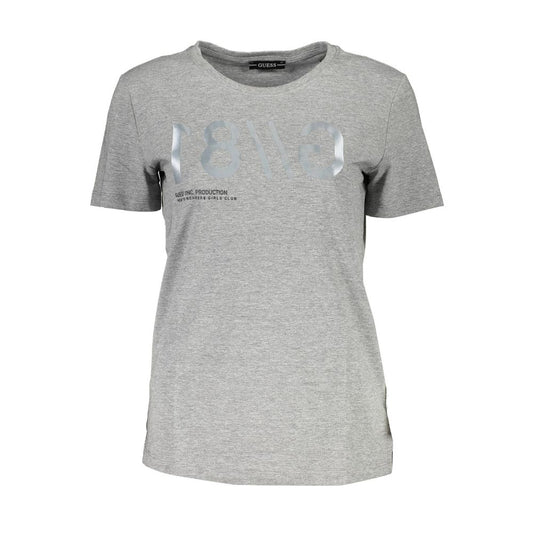 Camiseta de algodón gris Guess Jeans para mujer