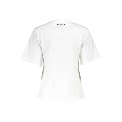 Camiseta de algodón para mujer Cavalli Class, color blanco