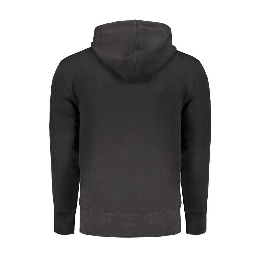 Suéter de algodón negro para hombre Calvin Klein con capucha y bolsillos centrales
