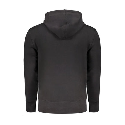 Suéter de algodón negro para hombre Calvin Klein con capucha y bolsillos centrales