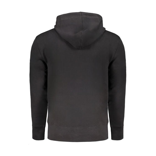 Suéter de algodón negro para hombre Calvin Klein con capucha y bolsillos centrales
