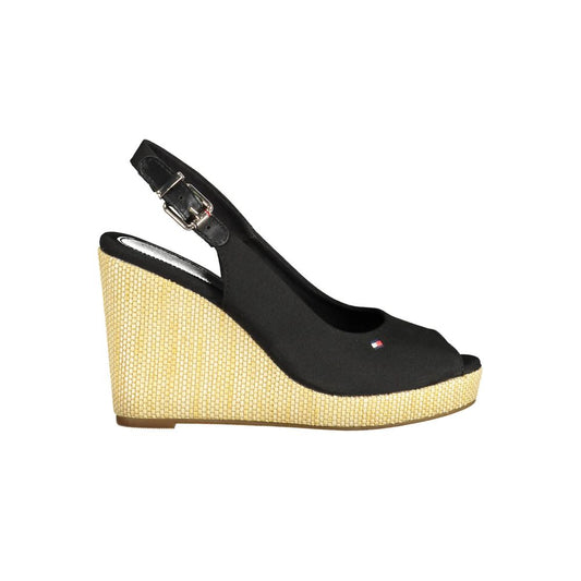Tommy Hilfiger Sandalia Negra de Poliéster para Mujer