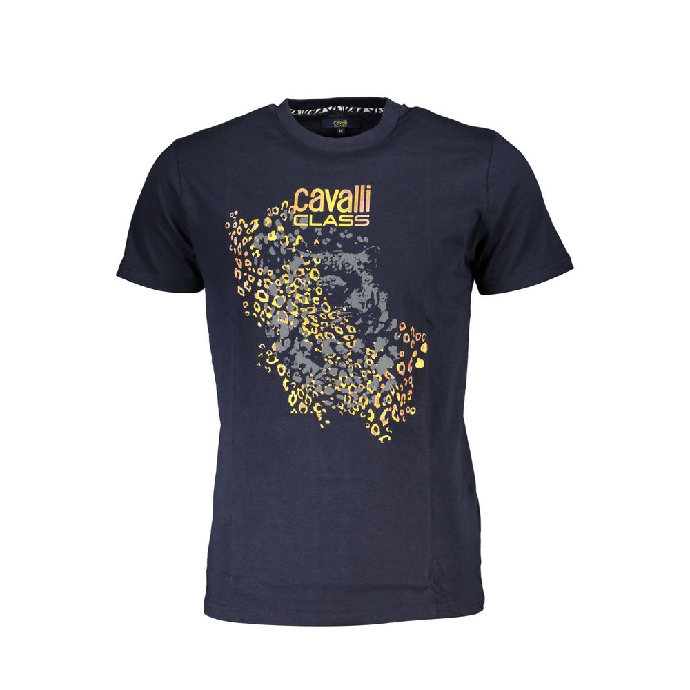 Camiseta de algodón azul Cavalli Class para hombre