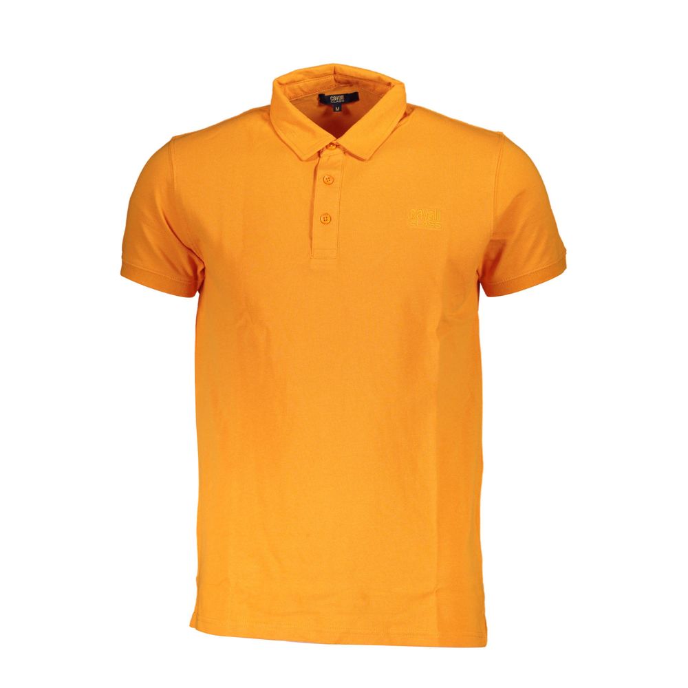 Polo de algodón naranja para hombre Cavalli Class