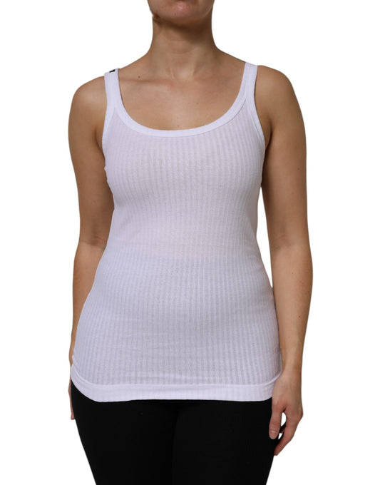 Camiseta de tirantes Dolce & Gabbana de algodón blanco con cuello redondo y sin mangas