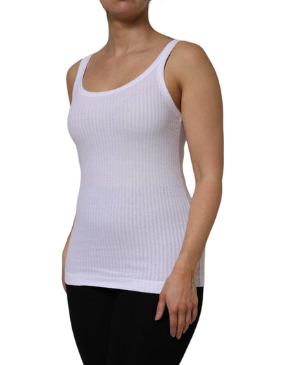 Camiseta de tirantes Dolce & Gabbana de algodón blanco con cuello redondo y sin mangas