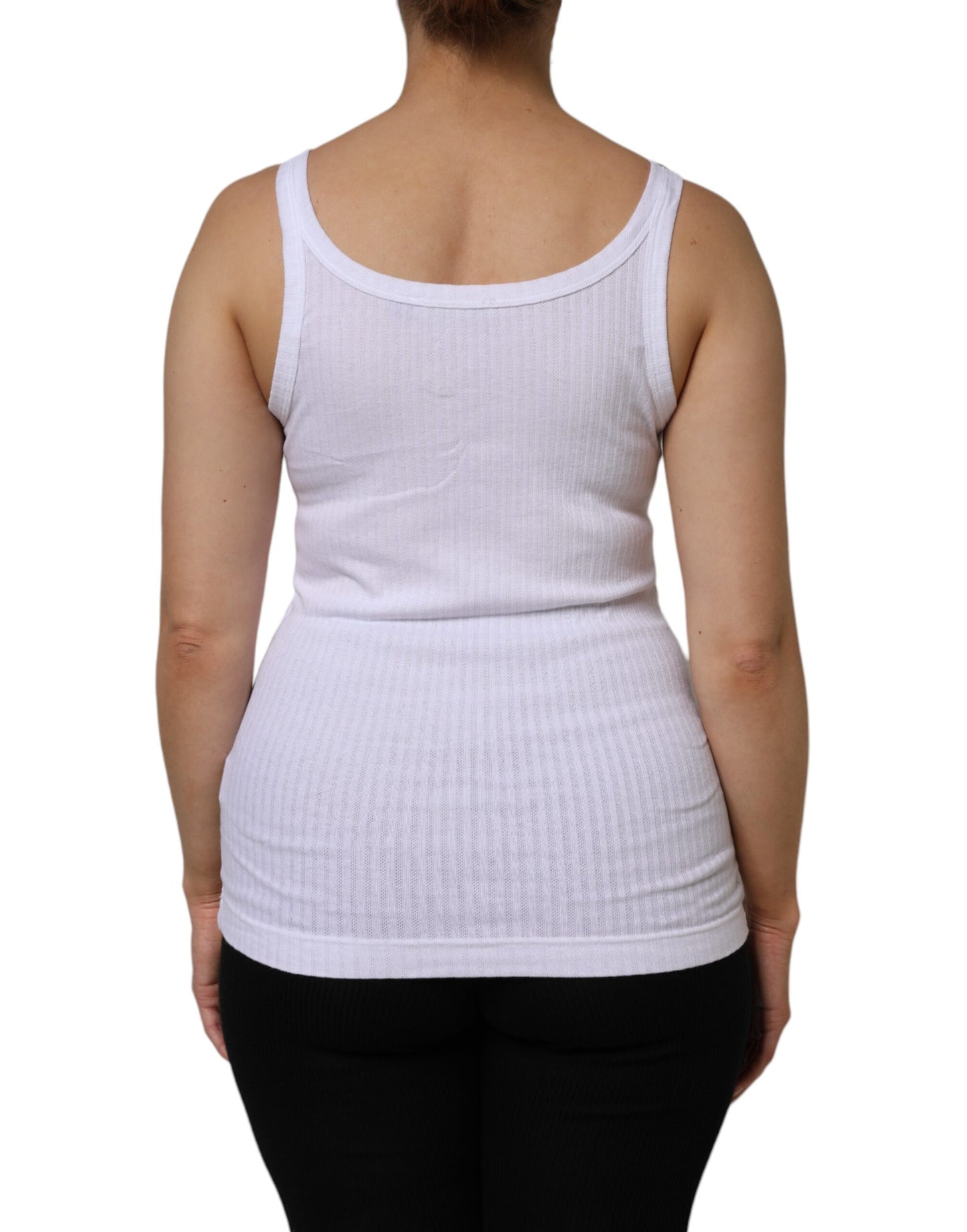 Camiseta de tirantes Dolce & Gabbana de algodón blanco con cuello redondo y sin mangas