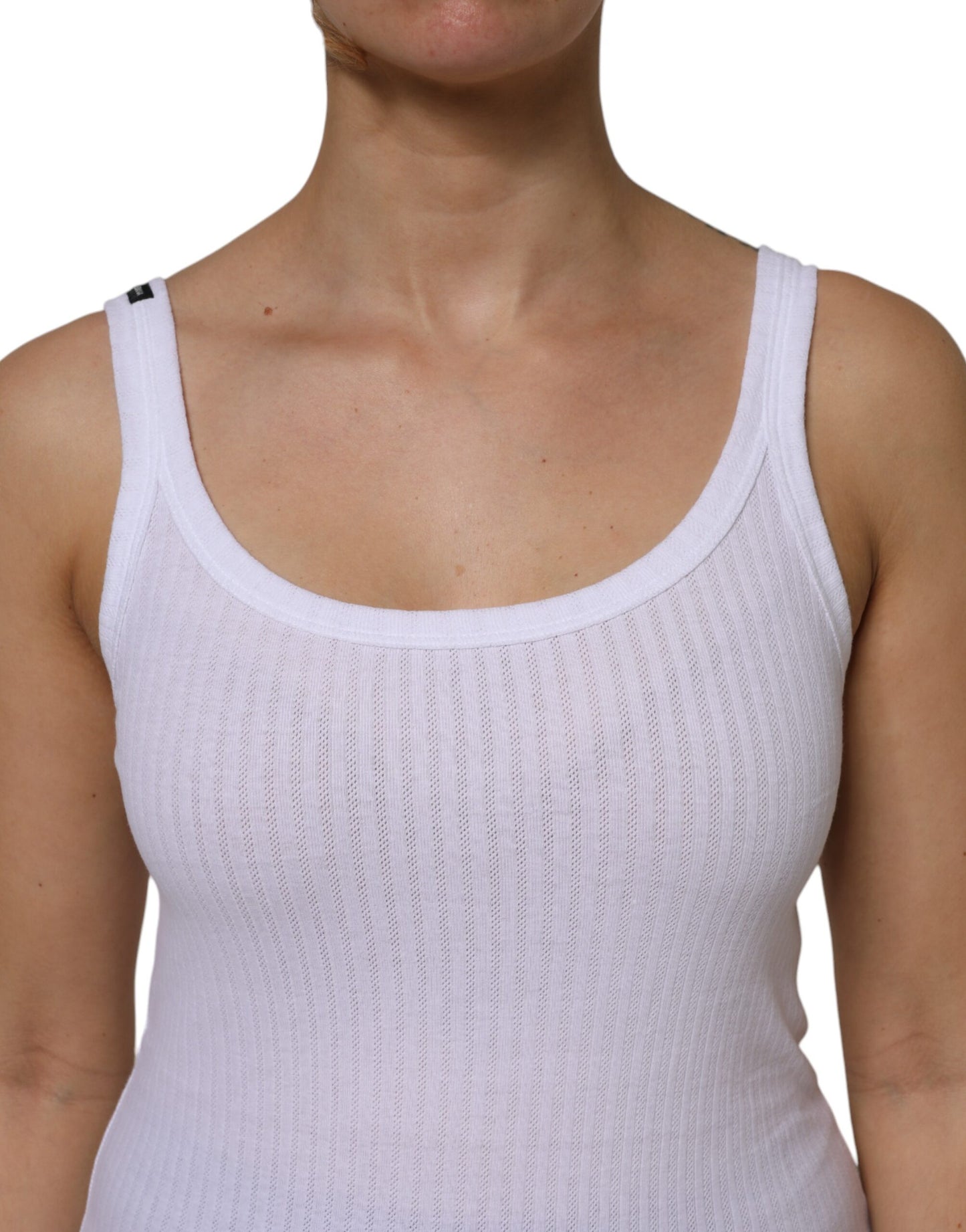 Camiseta de tirantes Dolce & Gabbana de algodón blanco con cuello redondo y sin mangas