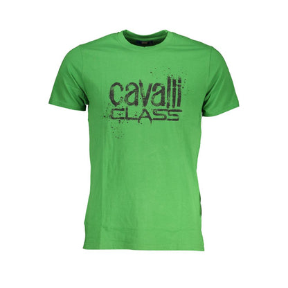 Camiseta de algodón verde para hombre Cavalli Class