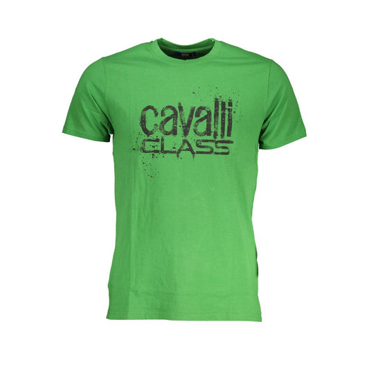 Camiseta de algodón verde para hombre Cavalli Class