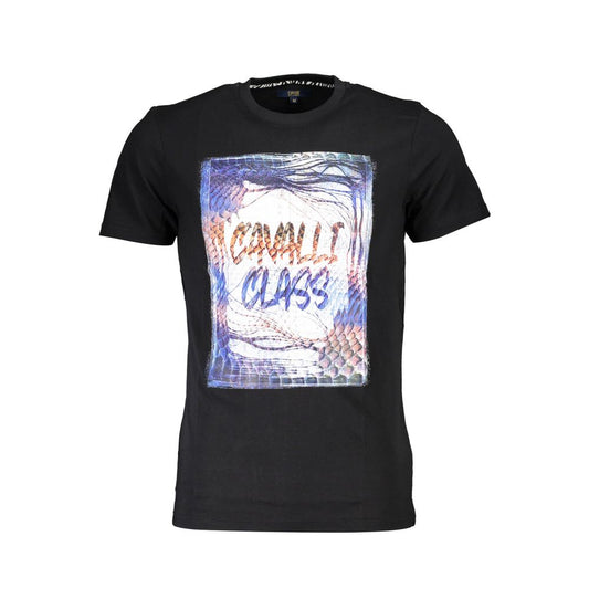Camiseta de algodón negra Cavalli Class para hombre