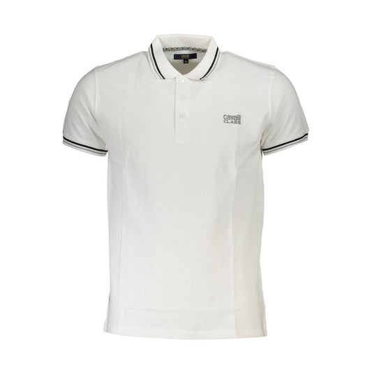Polo de Algodón Blanco Cavalli Class para Hombre