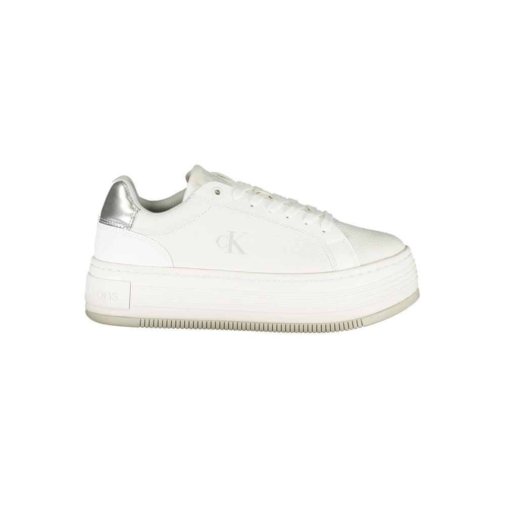 Zapatillas deportivas de cuero blanco Calvin Klein para mujer