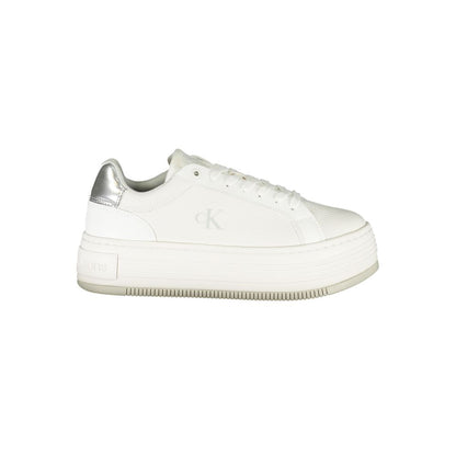 Zapatillas deportivas de cuero blanco Calvin Klein para mujer