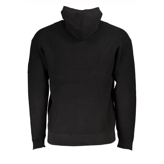Sudadera Calvin Klein negra de algodón para hombre con capucha y media cremallera