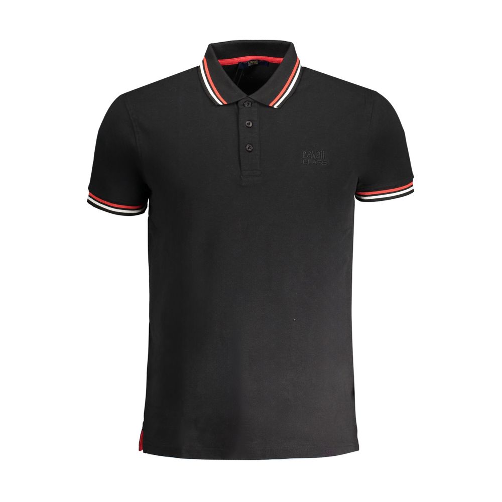 Polo de Algodón Negro para Hombre Cavalli Class